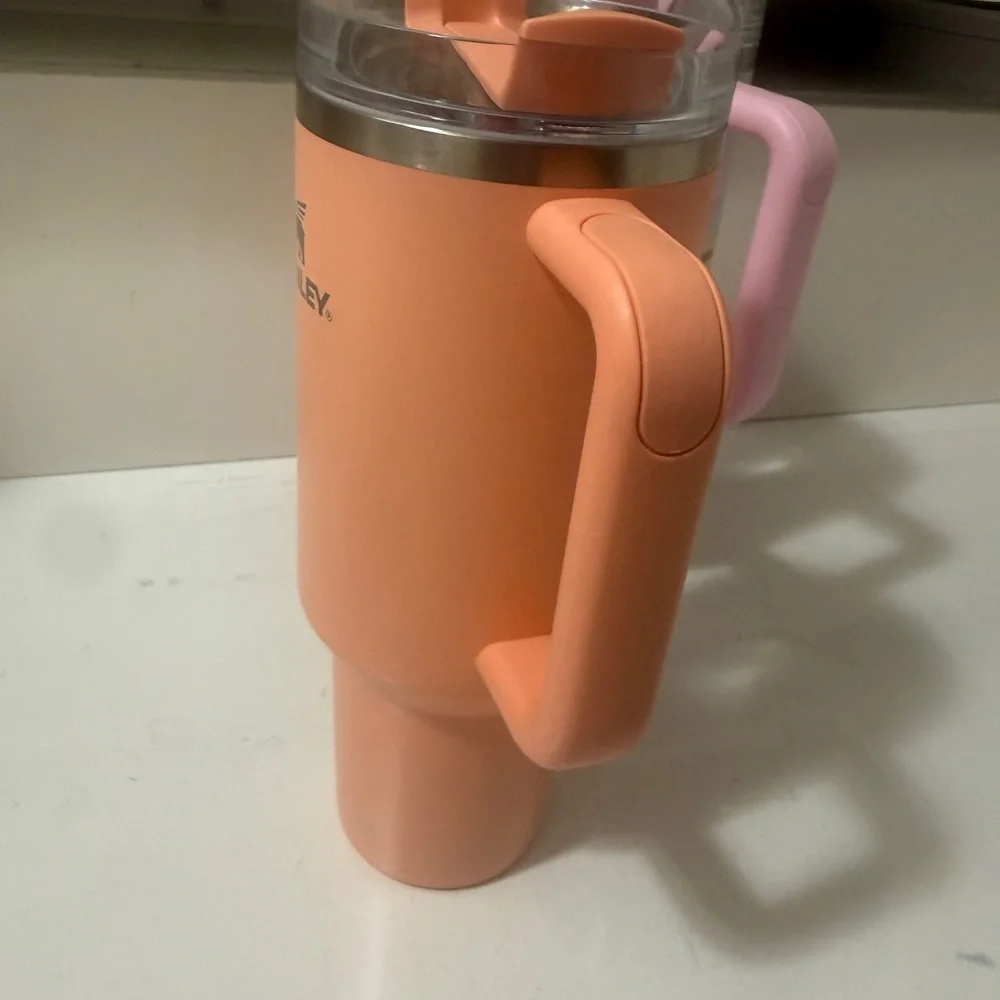 Stanley Coral Orange Insulated Travel Mug with Handle - Picture 6 of 12